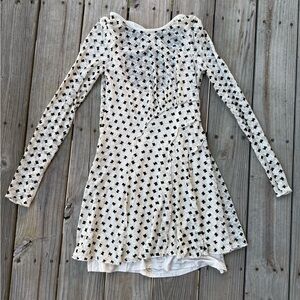 Free People White and Black Patterned Dress